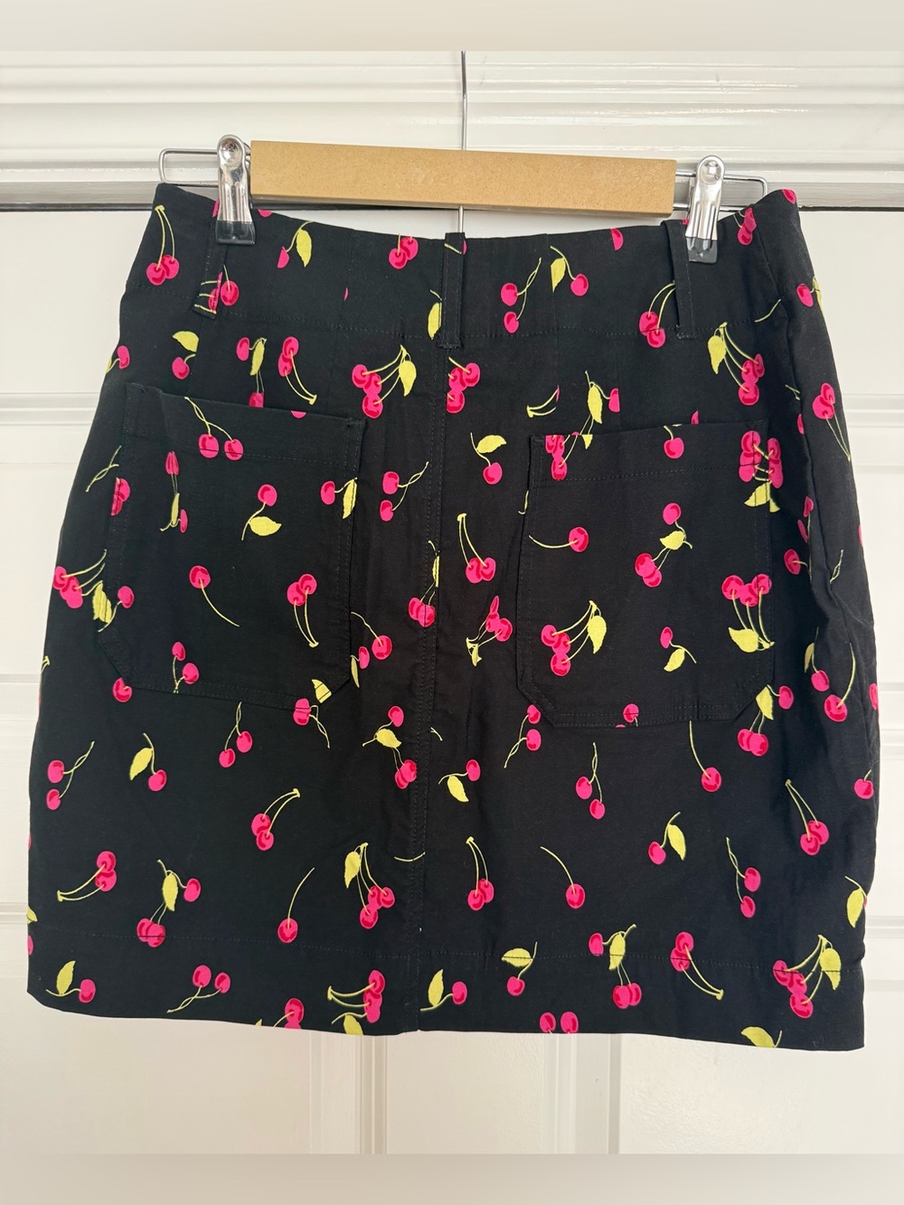 Anthropologie Maeve Black and Pink Cherry Print - Picture 4 of 7